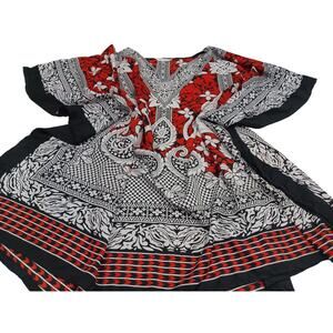 GYPSIE BLU Women's Kaftan Poncho Shawl Tunic Top